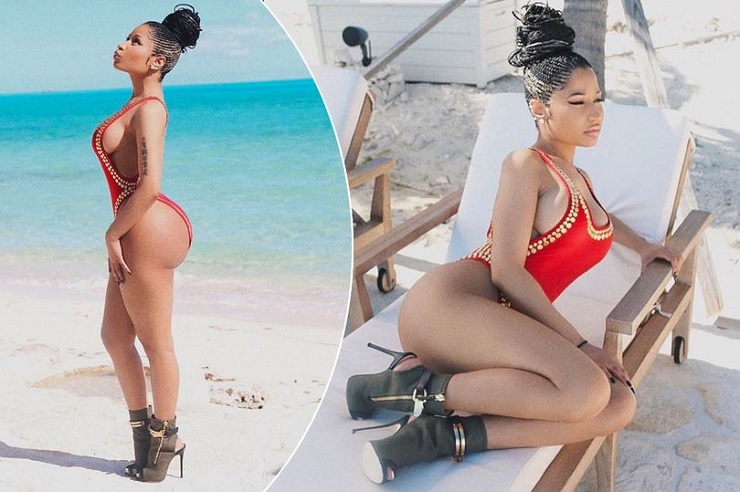 Nicki Minaj shows off her enviable curves in sexy swimsuit as she celebrates turning 34 in Turks and Caicos
