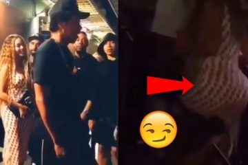 Beyonce & Jay Z backstage at Drake Concert